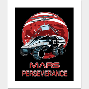 Mars Helicopter and perseverance rover. Posters and Art